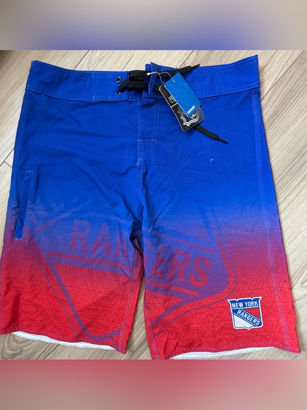 NWT New York Rangers Hockey Board Shorts Swim Sz 34 11in inseam